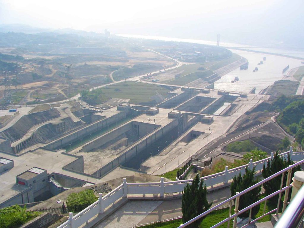 Two Sets of Five Locks at the Three Gorges Dam