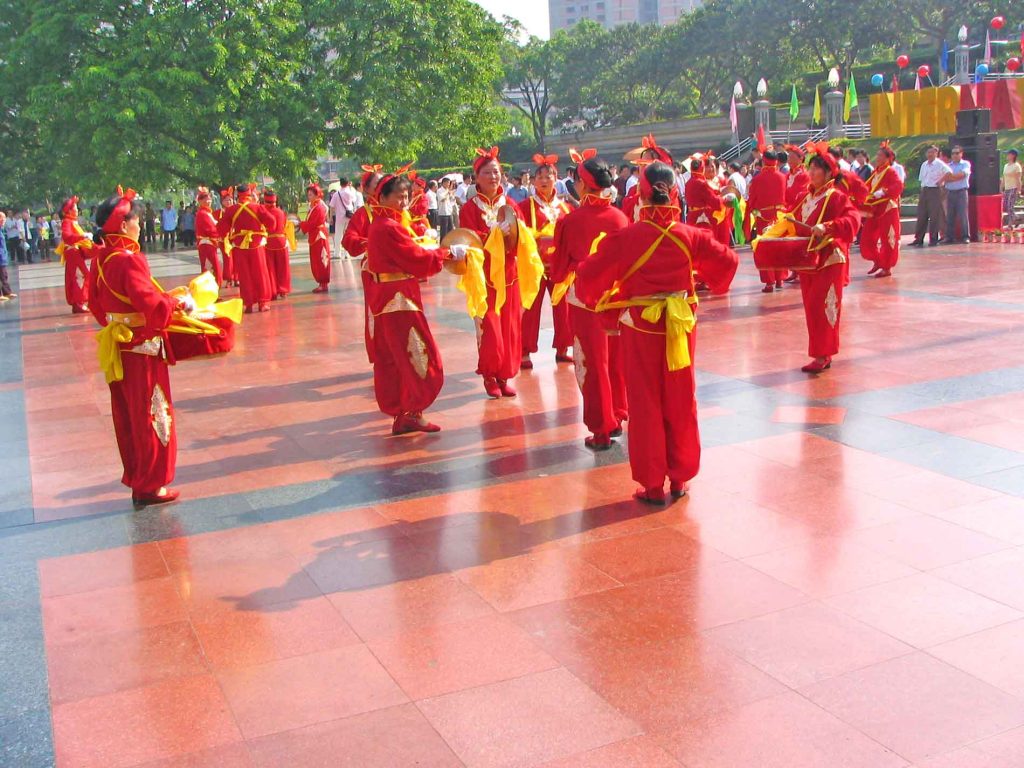 Drummers At A Cheque Presentation Ceremony In Chongching