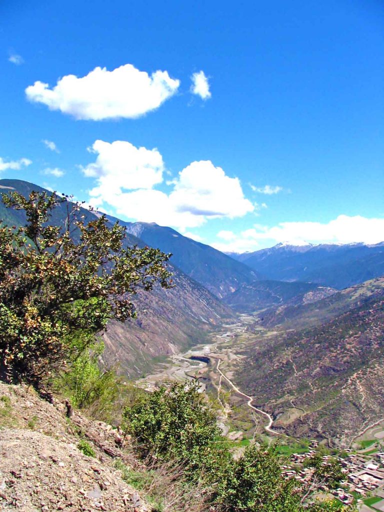 Looking Down To The Road From Litang To Batang