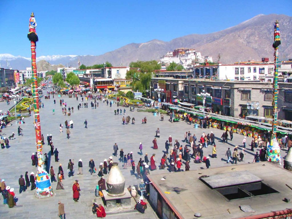 Barkhor Square Seen From The Roof Of The Jokham Temple in Lhasa