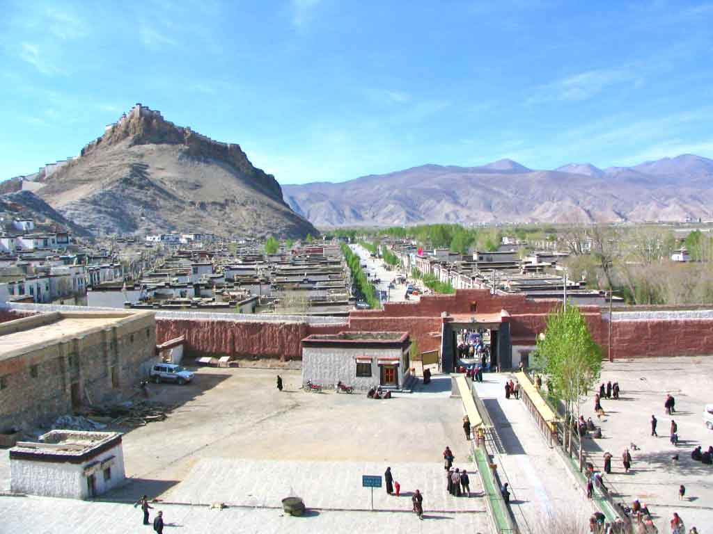 Looking Towards The Fort At Gyantse From The Baiju Temple